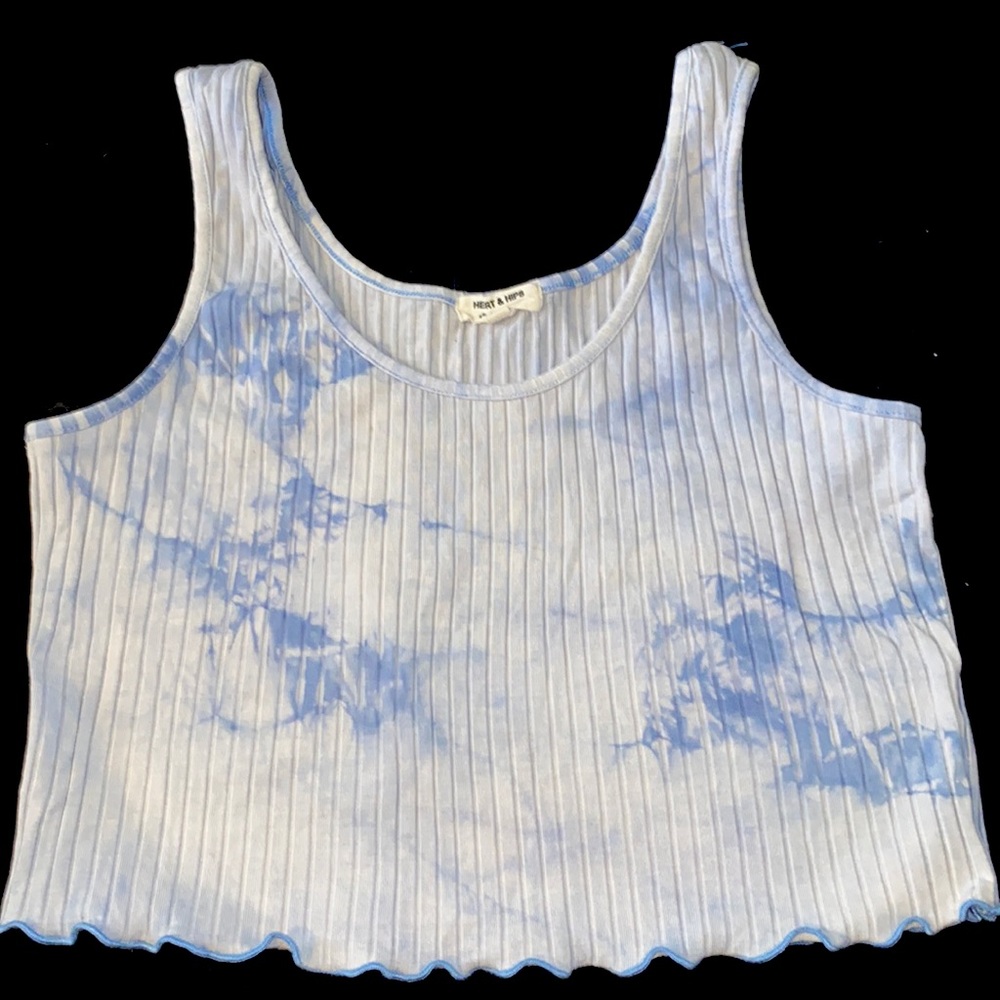 blue tie dye tank